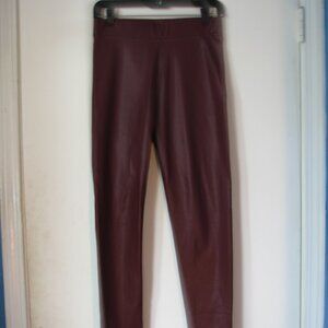 C. Mode Faux Leather Pants Medium Pleather Reddish Brown Skinny Leg NWOT New